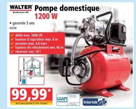 pompe domestique 1200 w walter
