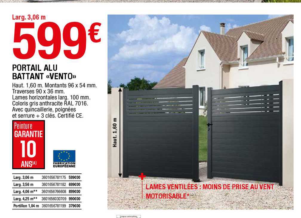 Portail Alu Battant «vento»