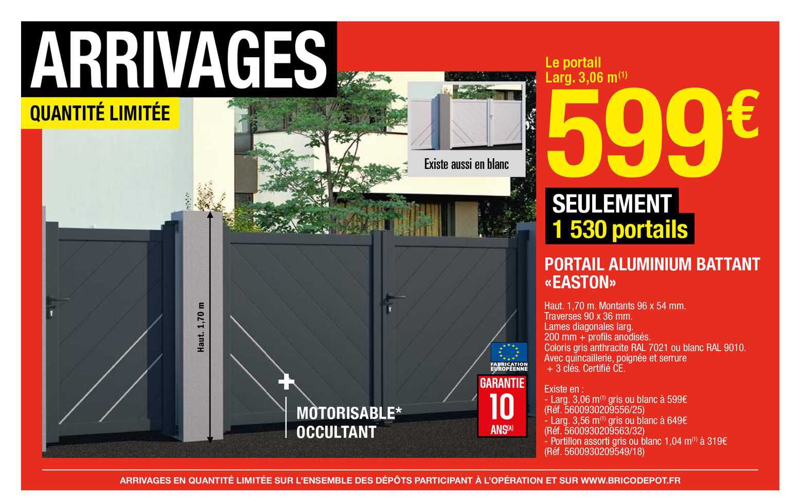 Portail Aluminium Battant «easton»