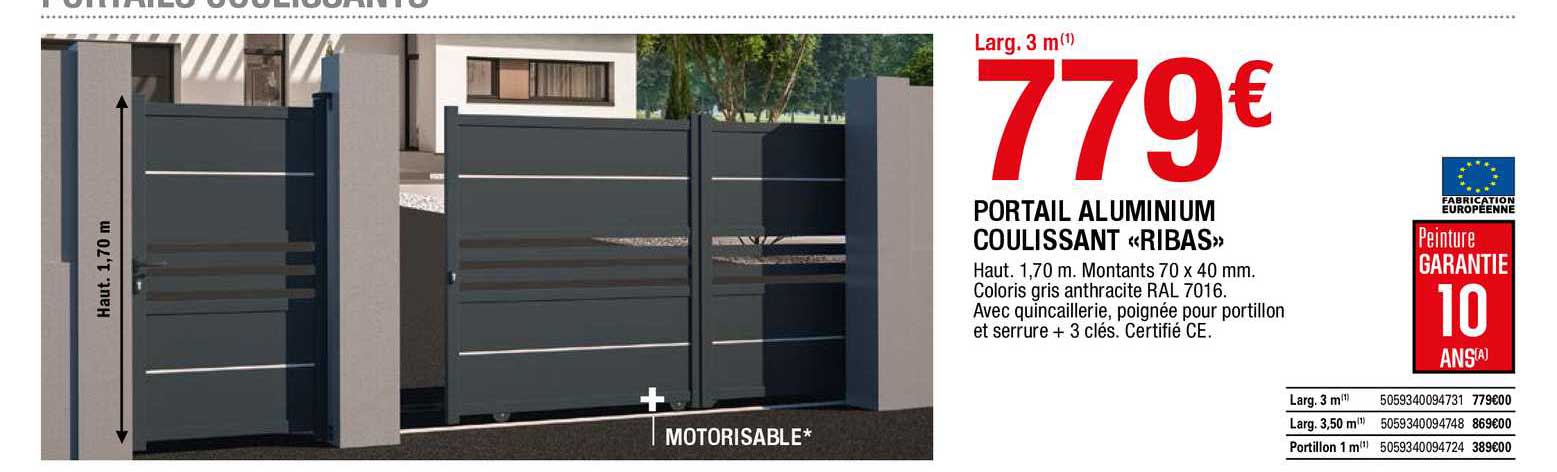 Portail Aluminium Coulissant «ribas»