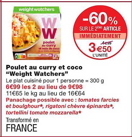 poulet au curry et coco "weight watchers"