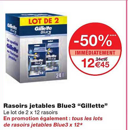 rasoirs jetables blue3 "gillette"