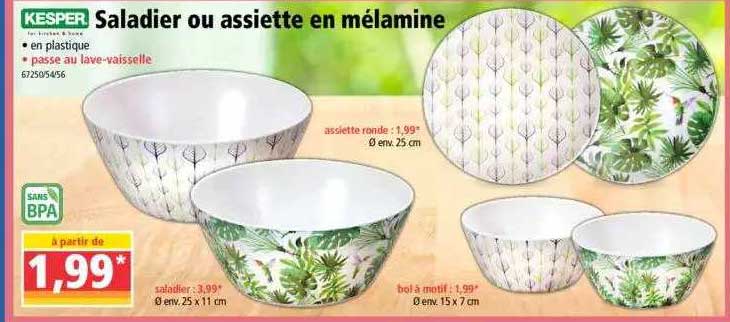 Saladier Ou Assiette En Mélamine Kesper