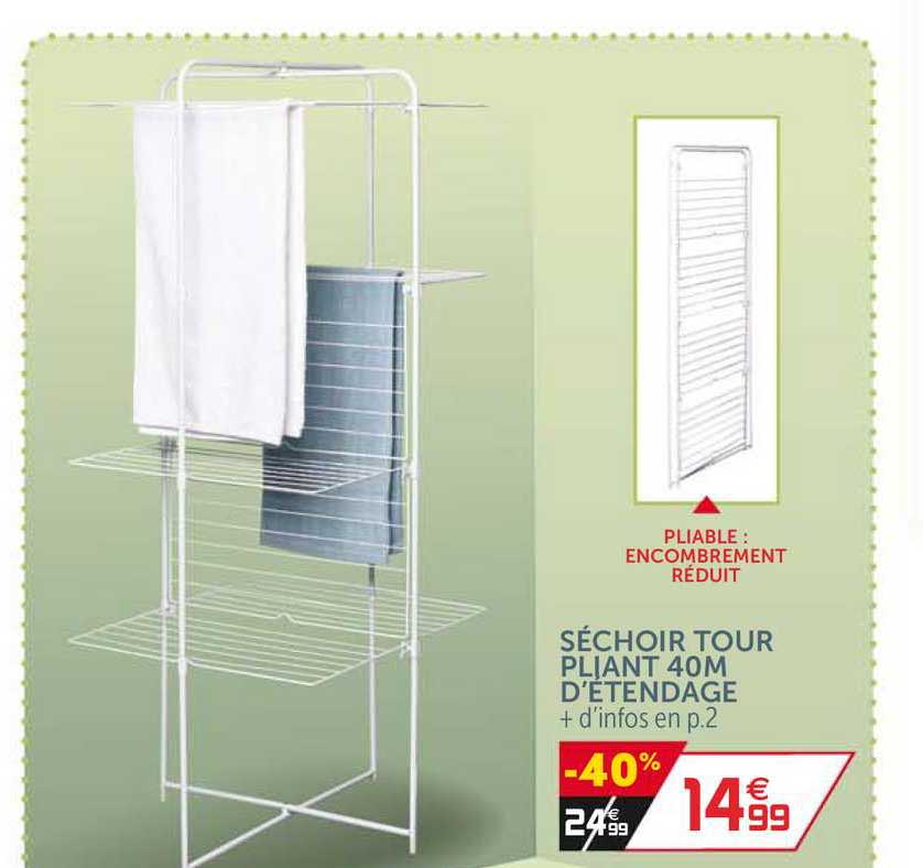 séchoir tour pliant 40 m d'étendage