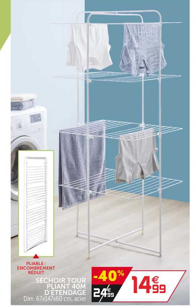 séchoir tour pliant 40m d'étendage