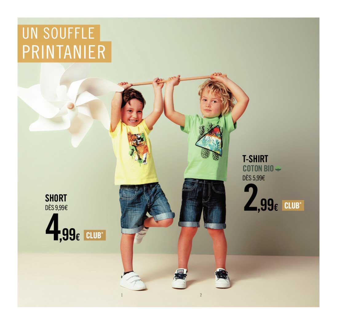 short, t-shirt coton bio