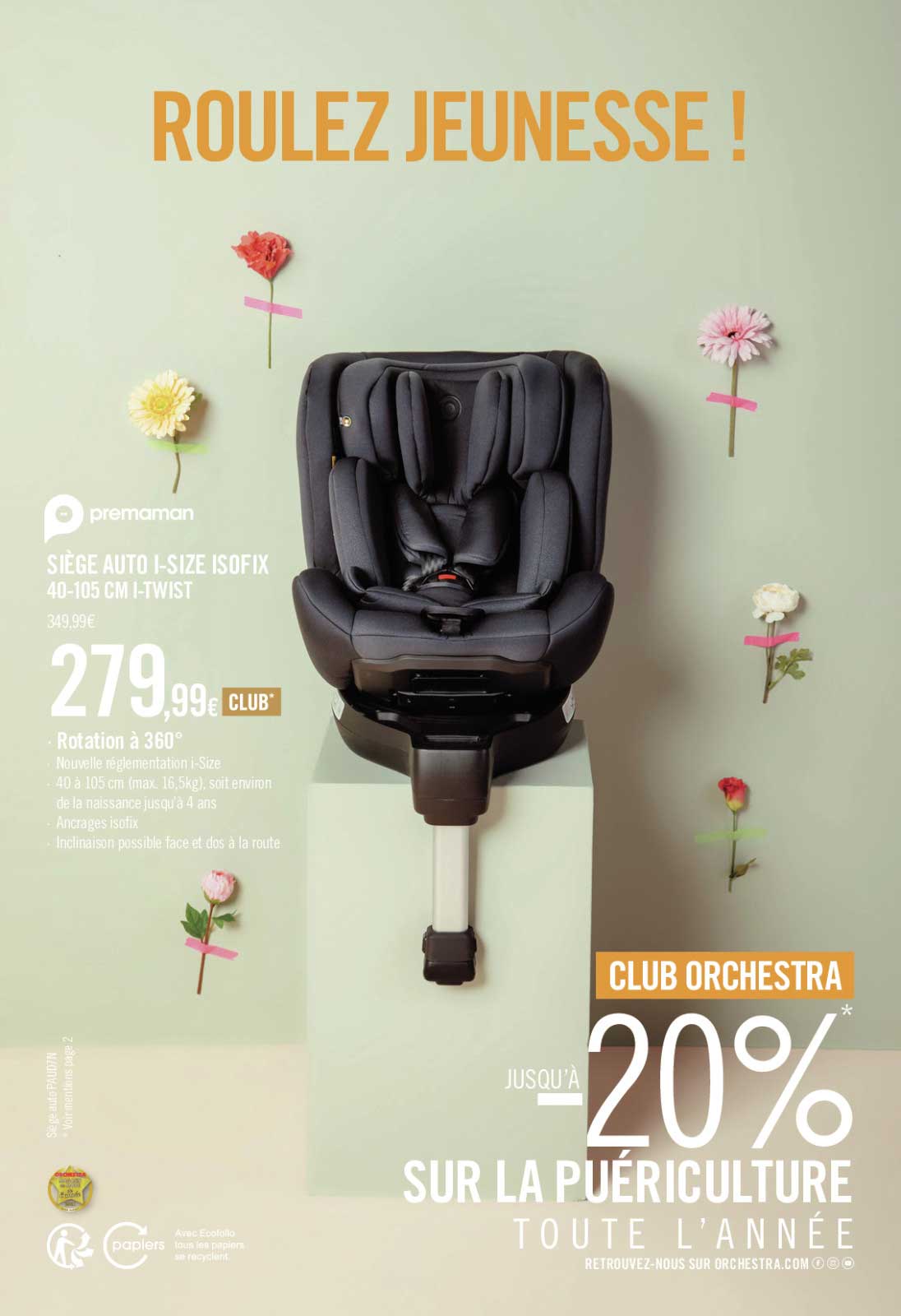 siège auto i-size isofix 40-105 cm i-twist