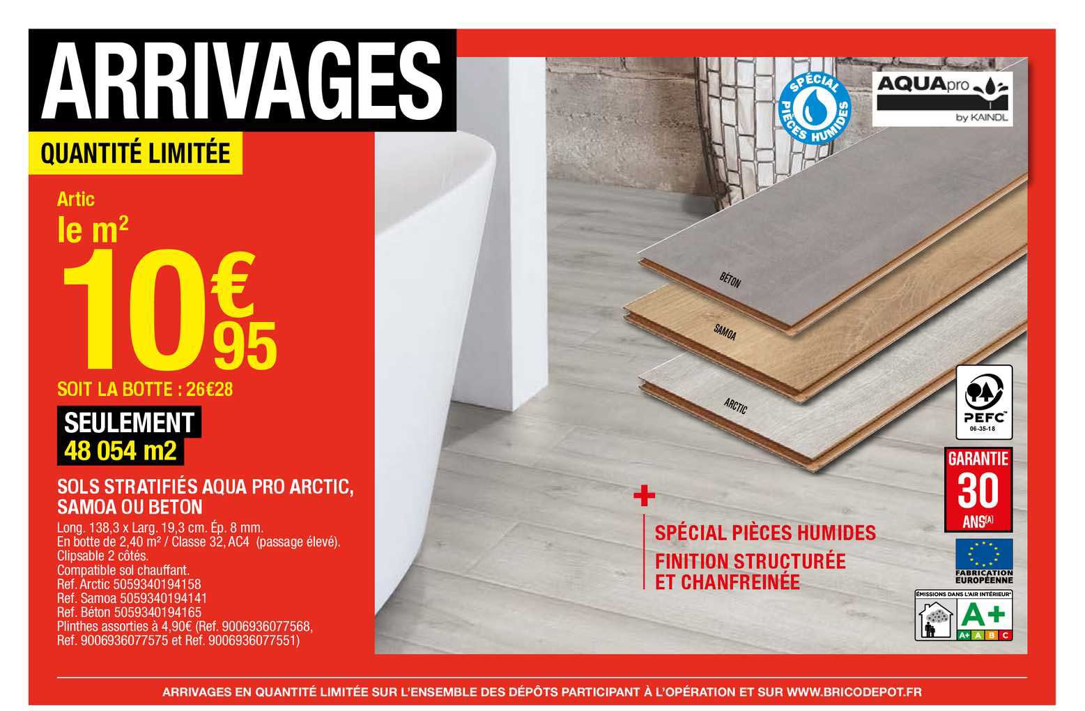 sols stratifiés aqua pro arctic, samoa ou beton