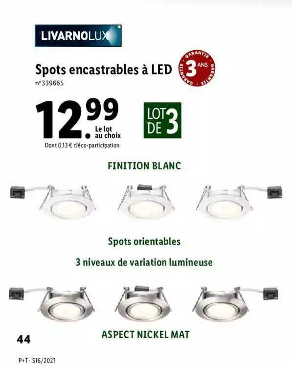sports encastrables à led livarnolux