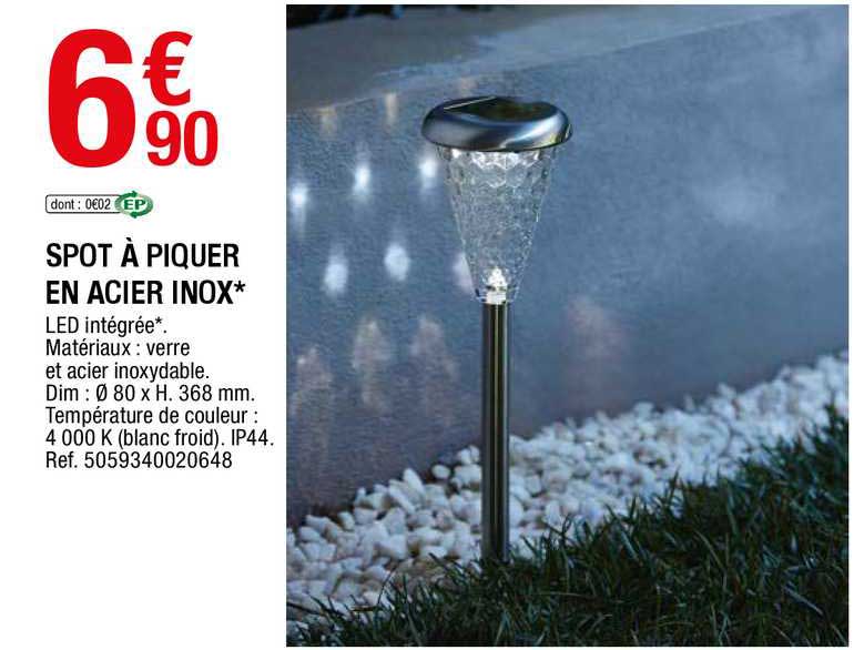 spot à piquer en acier inox
