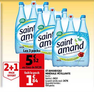 St Amandeau Minérale Pétillante