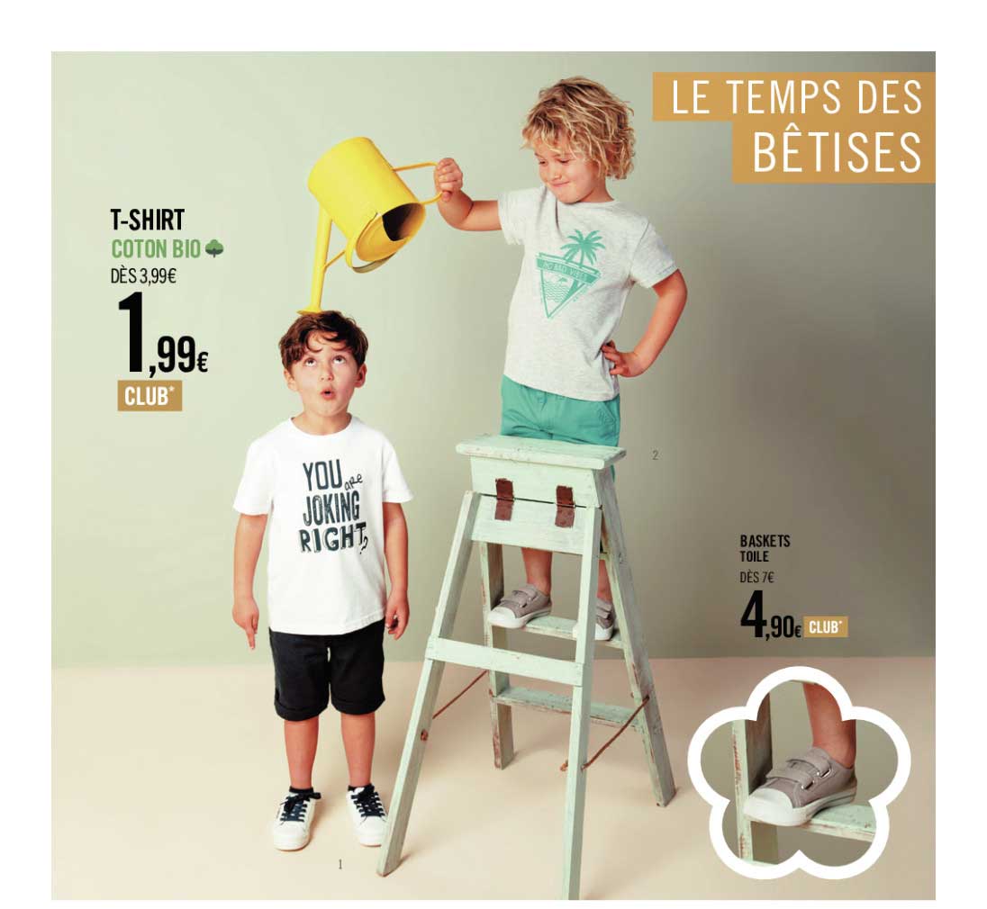 t-shirt coton bio, baskets toile