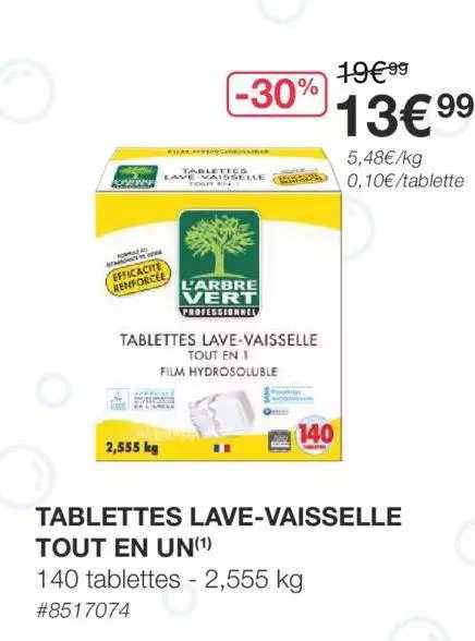 tablettes lave-vaisselle tout en un