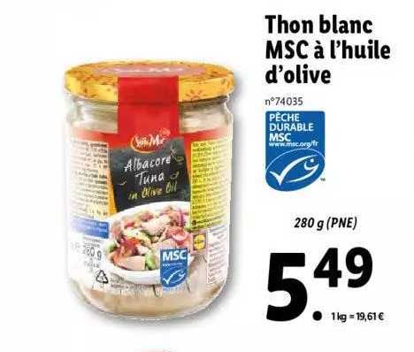 Thon Blanc Msc à L'huile D'olive