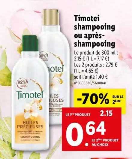 timotei shampooing ou après-shampooing
