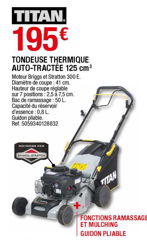 tondeuse thermique auto-tractée 125 cm3