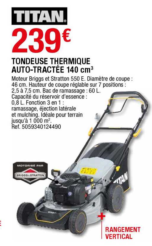 tondeuse thermique auto-tractée 140 cm3