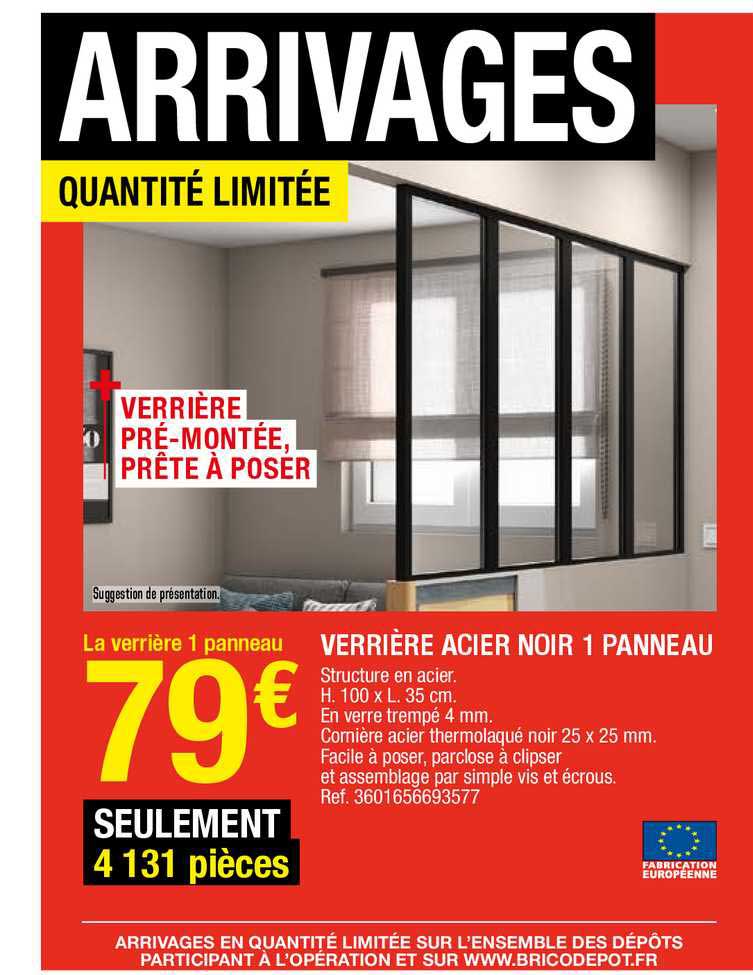 Verrière Acier Noir 1 Panneau