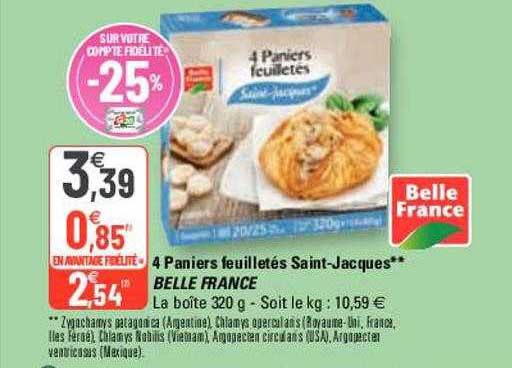 4 paniers feuilletés saint-jacques belle france