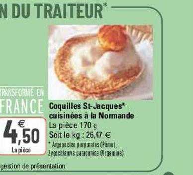 coquilles st-jacques cuisinées à la normande