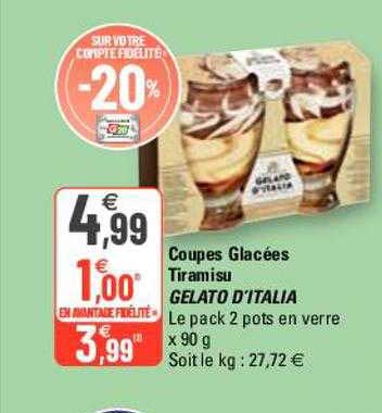 coupes glacées tiramisu gelato d'italia