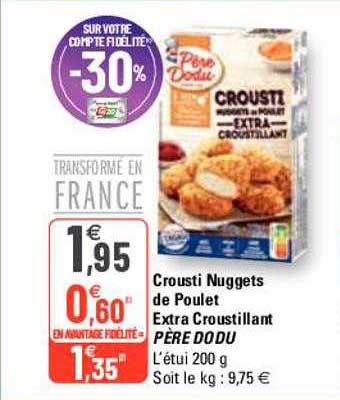 crousti nuggets de poulet extra croustillant père dodu