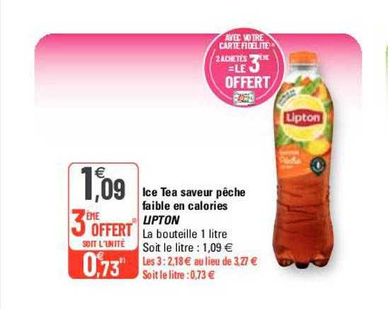 Ice Tea Saveur Pêche Faible En Calories Lipton