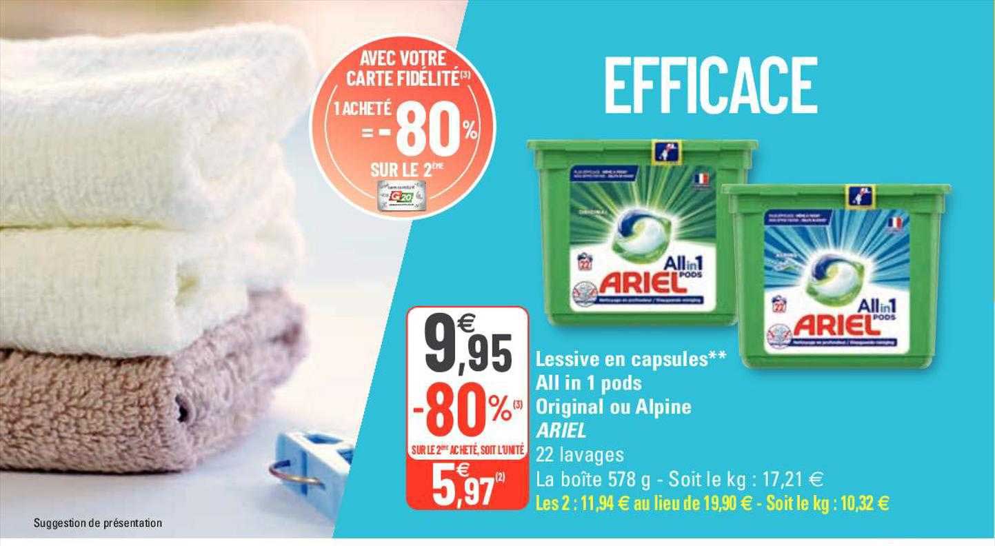 Lessive En Capsules All In 1 Pods Original Ou Alpine Ariel