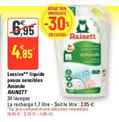 lessive liquide peaux sensibles amande rainett
