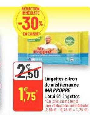 lingettes citron de méditerranée mr propre