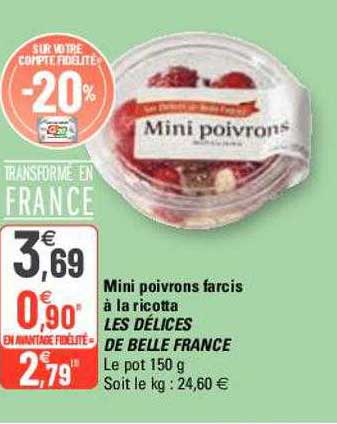 Mini Poivrons Farcis à La Ricotta Les Délices De Belle France