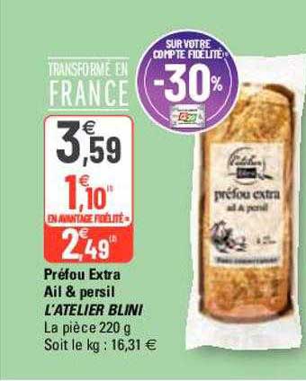 préfou extra ail & persil l'atelier blini