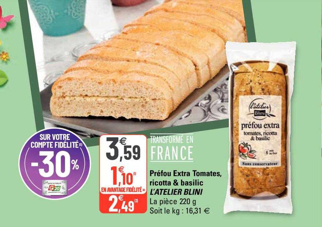 Préfou Extra Tomates, Ricotta & Basilic L'atelier Blini
