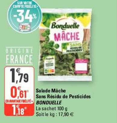 salade mâche sans résidu de pesticides bonduelle