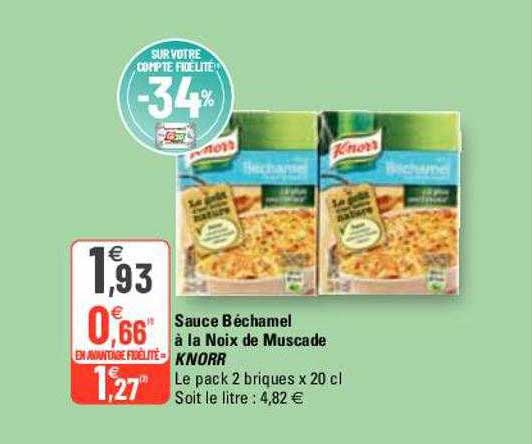 sauce béchamel à la noix de muscade knorr