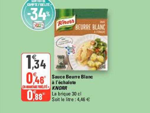 sauce beurre blanc à l'échalote knorr