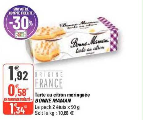 tarte au citron meringuée bonne maman