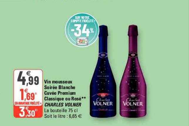 vin mousseux soirée blanc cuvée premium classique ou rosé charles volner