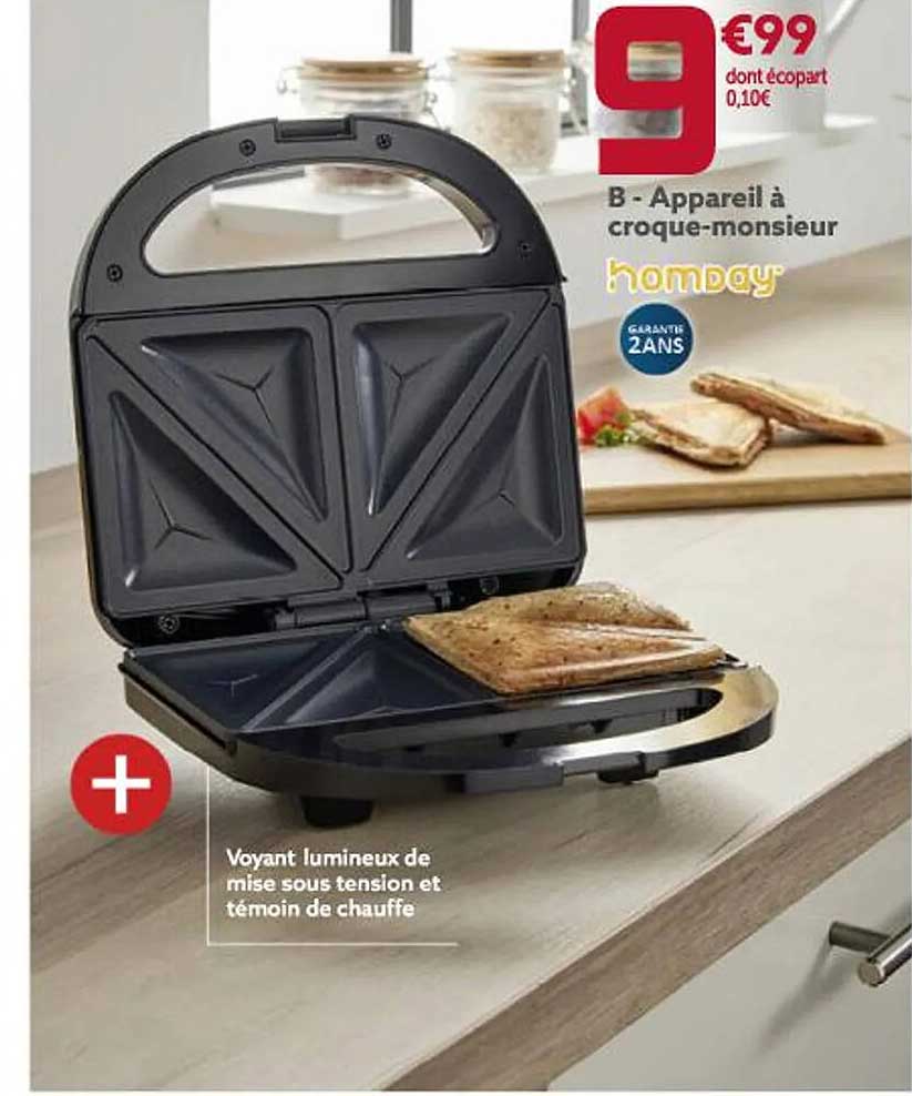 appareil à croque-monsieur homday