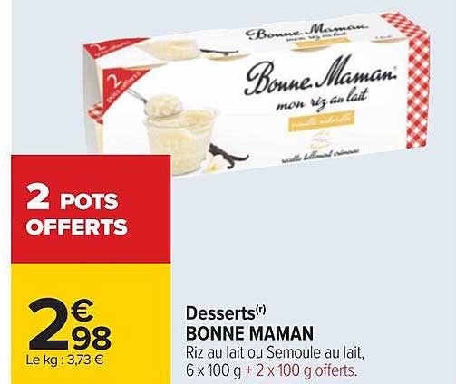 desserts bonne maman