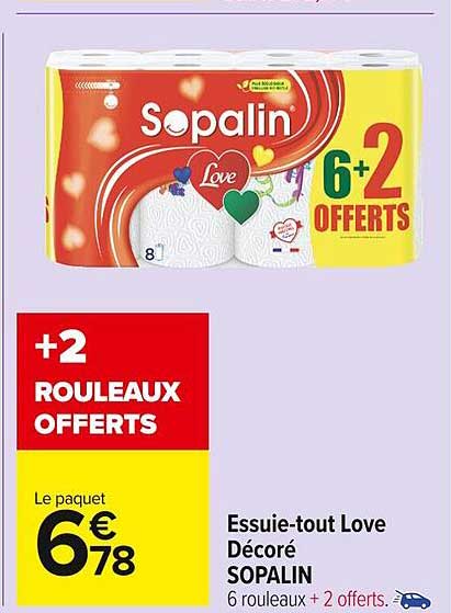 essuie-tout love décoré sopalin