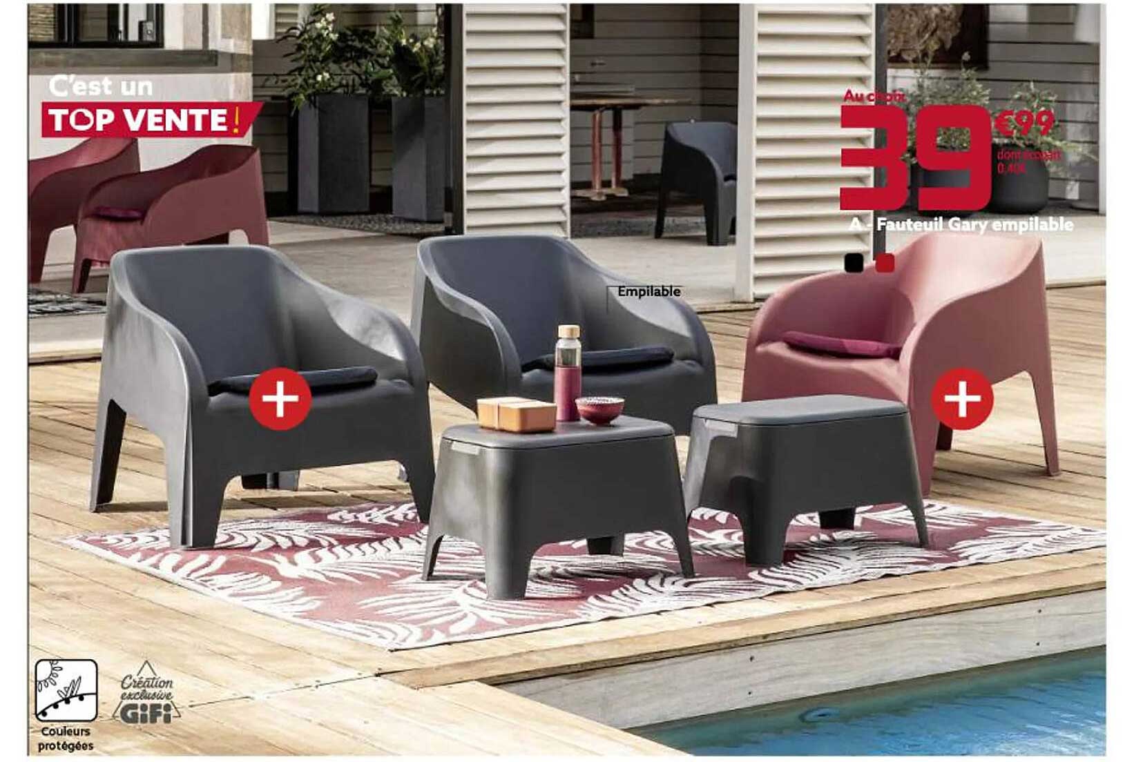 fauteuil gary empilable