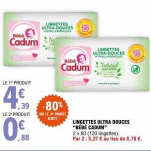 lingettes ultra douces "bébé cadum"