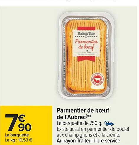 parmentier de bœuf de l'aubrac