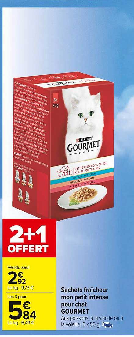 sachets fraîcheur mon petit intense pour chat gourmet