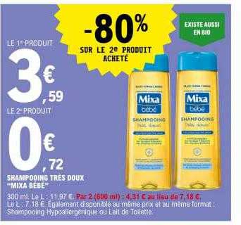 shampooing très doux "mixa bébé"