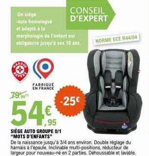 siège auto groupe 0-1 "mots d'enfants"
