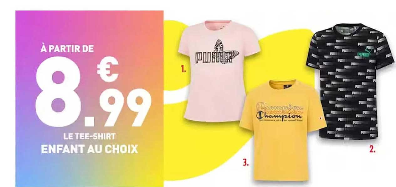 tee-shirt enfant au choix puma champion
