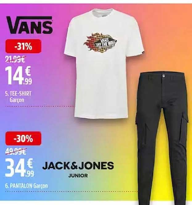 tee-shirt garçon vans, pantalon garçon jack & jones junior