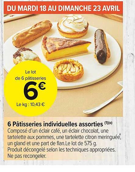 6 Pâtisseries Individuelles Assorties